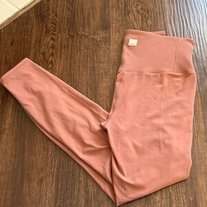 Vuori Ribbed Waistband Leggings - Dusty Rose